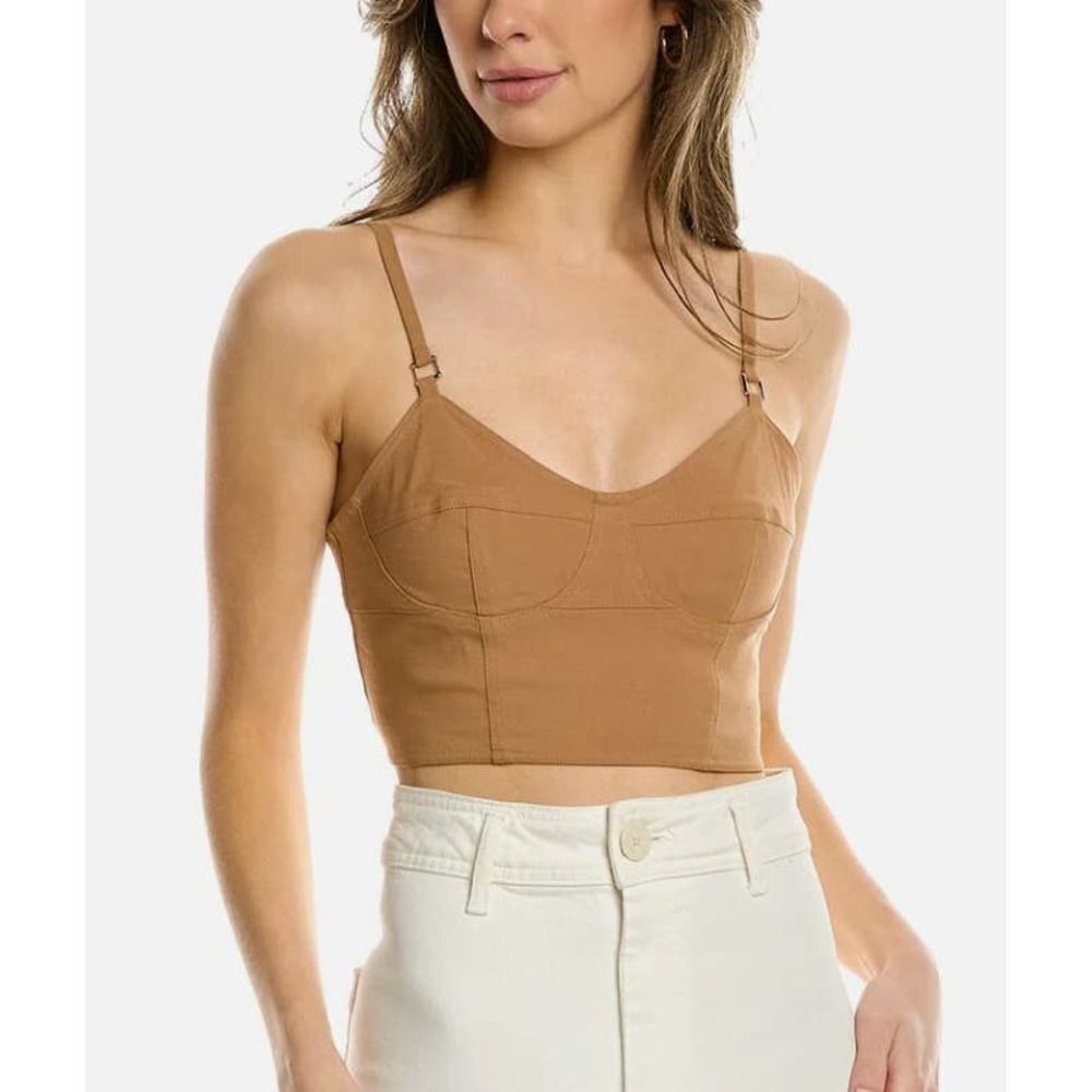 A.L.C. Tan Cropped Bustier Tank